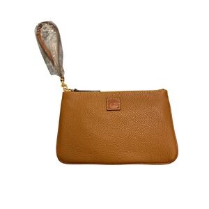 Dooney & Bourke Caramel‎ Pebbled Leather Wristlet Pouch Clutch WPEBC0333 CAKR